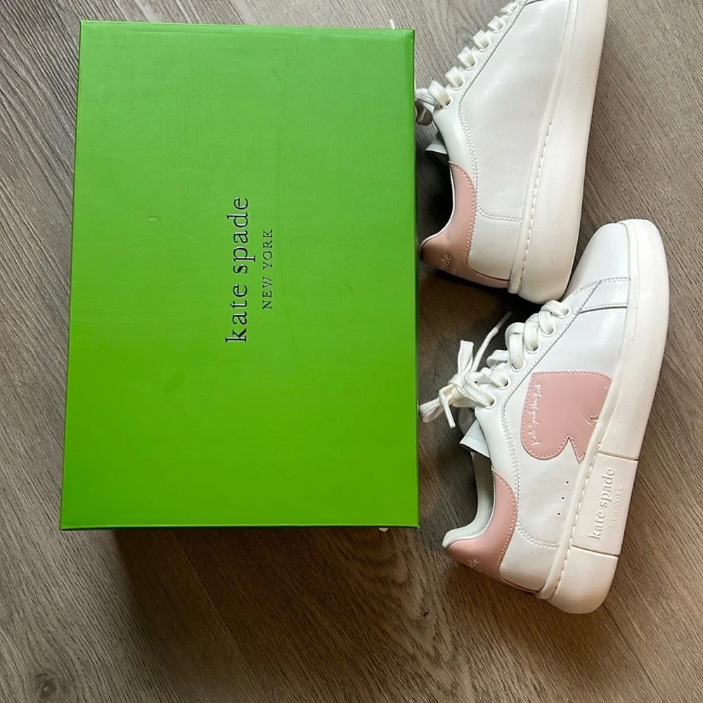 Kate Spade White and Pink leather  Sneakers - Picture 5 of 6